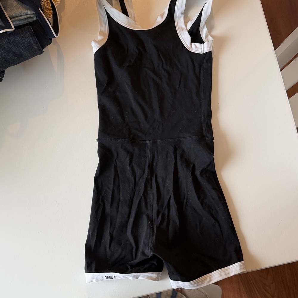 Black and White SET Active Athletic Romper